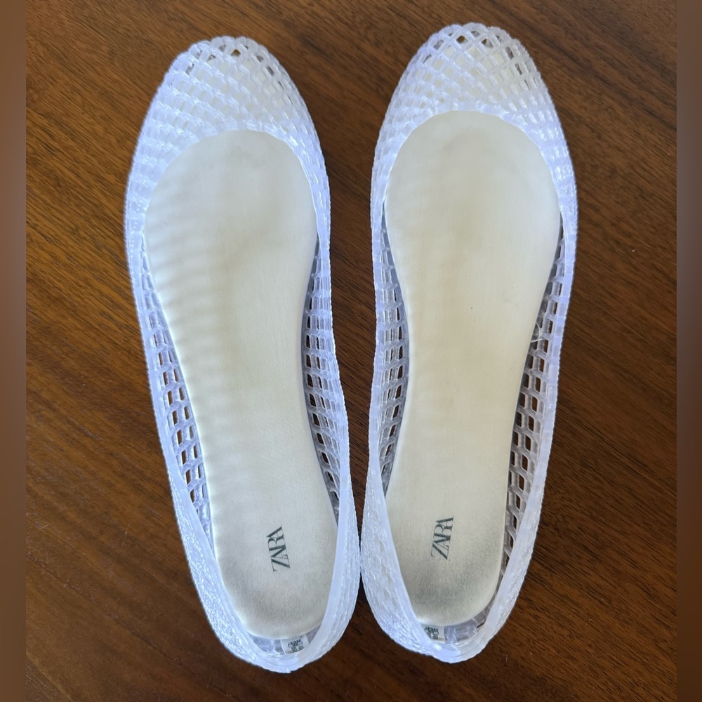 Zara Clear Jelly Mesh Ballet Flats - Picture 3 of 4
